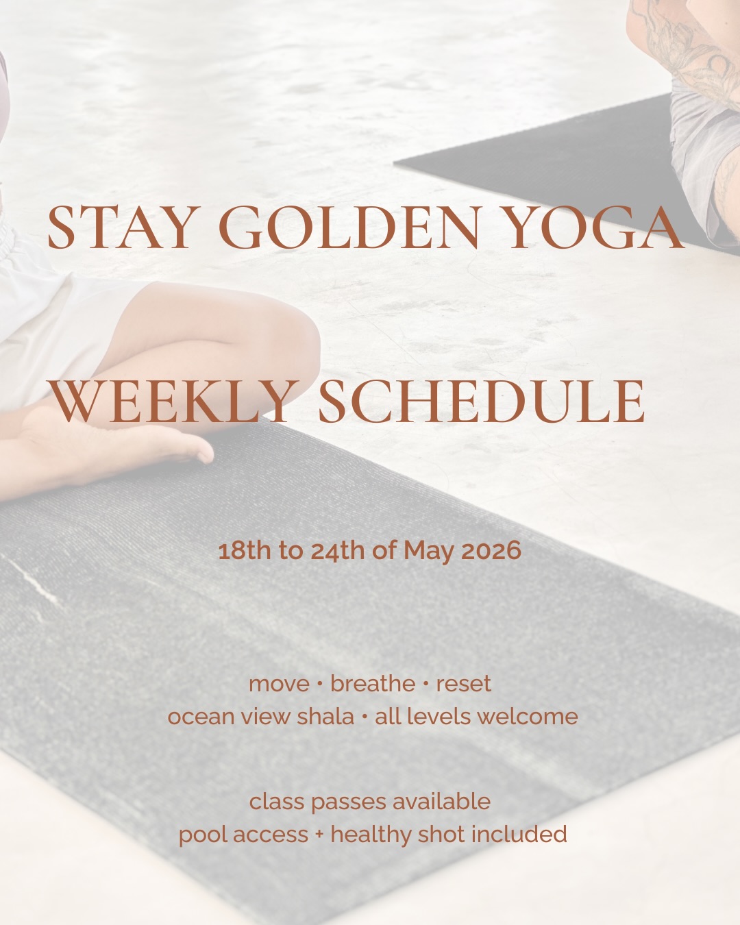 New week, new flow 🌀

Join us at Stay Golden for daily yoga classes in our open-air sea view shala in Arugam Bay. Whether you’re looking for energizing Vinyasa, grounding Hatha, calming Yin, or mindful Slow Flow, our weekly schedule from 18th to 25th of May is designed for all levels, from complete beginners to experienced practitioners. 

• No booking needed 
• Class passes available 
• Pool access included 
• Healthy wellness shot after class 

Come move, breathe, connect, and enjoy slow island days with our community. 

With @0neyoga @nayadara.art and @portiatortilla 
At Stay Golden, Arugam Bay  @staygoldenarugam 
DM us for private sessions, group Reiki & wellness treatments.