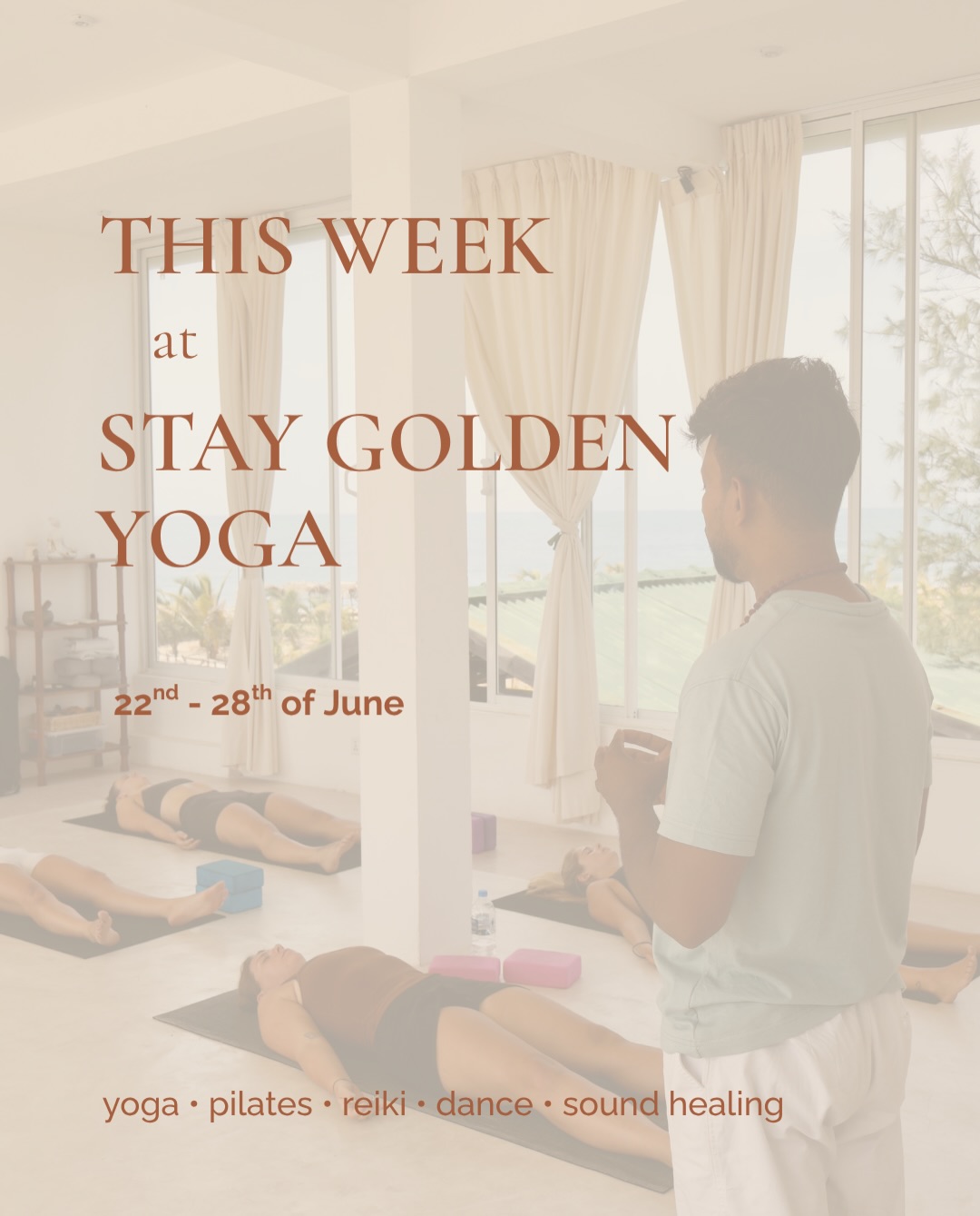 More than a yoga studio 🚀

This week at Stay Golden Yoga, explore movement, healing and connection through a diverse schedule of yoga, Pilates, Dance, Reiki and Sound Healing.

✨ Featured this week:
• Vinyasa Flow with Kat & Chaman
• Dance with Isabel
• Group Reiki with Kat

Whether you’re looking to build strength, find your flow, move freely, or simply slow down and recharge, there’s a space for you in our sea view shala.

Practice with local and international teachers in a welcoming community overlooking the Indian Ocean.

Class passes available:
• 7 Classes / 7 Days – 16,000 LKR
• 10 Classes / 14 Days – 25,000 LKR
• 20 Classes / 28 Days – 39,000 LKR
Single drop in class: 3,500 LKR

Every class includes:
✓ Pool access
✓ Healthy wellness shot
✓ Mats & props
✓ No booking needed

📍 Stay Golden Yoga, Arugam Bay

Move. Rest. Connect.

With @0neyoga @chaman_yoga  @ignascapin  @tul_up  @mayaa.perera  and Isabel at @staygoldenarugam