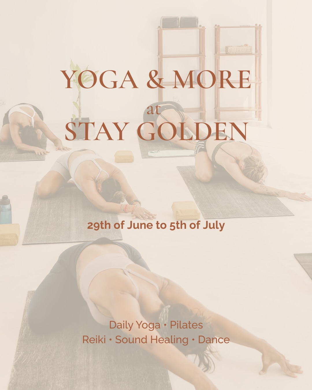 More than a yoga studio.

This week at Stay Golden Yoga (29/06-05/07), discover daily yoga, Mat Pilates, Dance, Reiki and Sound Healing in our ocean-view shala.

✨ This week’s highlights:
• Yin Yoga
• Mat Pilates
• Sound Healing

Whether you’re recovering after surfing, building strength, improving mobility or simply looking for a moment to slow down, there’s a class waiting for you.

Practice with local and international teachers, enjoy a healthy wellness shot after class and relax by the pool before or after your practice.

No booking needed - simply walk in.

📍 Stay Golden Yoga, Arugam Bay

Move. Breathe. Strengthen. Connect.

With @0neyoga @chaman_yoga @maria_wakesup_yoga @mayaa.perera @ignascapin and Isabel at @staygoldenarugam