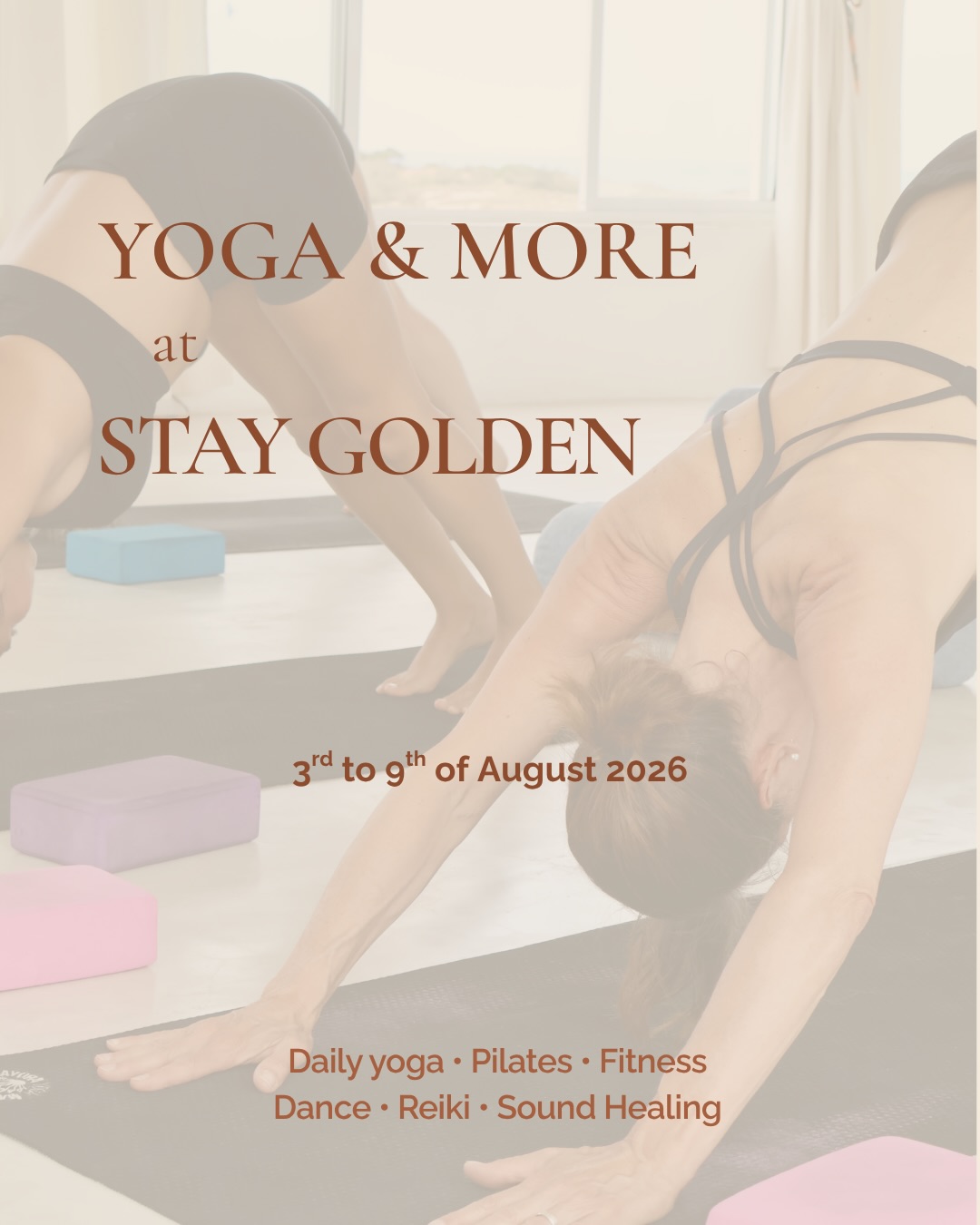 More than yoga.

Every week you’ll find a mix of movement, strength, recovery and wellbeing overlooking the ocean in Arugam Bay.

Flow through Vinyasa, slow down in Hatha or Slow Flow, build strength with Mat Pilates, Aqua Fitness or Deep Work, reconnect through Embodied Vinyasa and Shake the Dust, or simply receive during Reiki and Sound Healing.

Whether you’re here to surf, travel, recover or establish a routine, there’s a practice that meets you where you are.

✔ No booking needed
✔ Suitable for all levels
✔ Pool access before or after class
✔ Healthy wellness shot included

See you on the mat.

📍Stay Golden Yoga, Arugam Bay

Here’s what’s happening this week.

With up to four classes a day, you can build your own routine- or simply join whenever inspiration strikes.

No booking needed.

Community focused

Strong doesn’t have to mean intimidating.

Our Mat Pilates classes are welcoming, energising and designed for every level. Alex brings years of personal training experience, while Kat combines Pilates with mindful movement from her yoga background.

Come move with us.

New at Stay Golden.

We’re excited to welcome Alice and introduce two new movement experiences:

• Shake the Dust
• Embodied Vinyasa

Both invite you to activate, slow down, reconnect with your body and move beyond autopilot.

No perfect poses.
No performance.
Just curiosity, presence, breath and movement.

Not sure which class is right for you?

Swipe through our class guide and discover the style that matches your energy today - from gentle recovery to full-body workouts.

Every class welcomes beginners.

Practice your way.

Whether you’re joining one class or staying in Arugam Bay for a few weeks, we have a pass that fits your stay.

Every pass includes pool access and a healthy wellness shot.

More than just a yoga class.

Practice with experienced teachers in our ocean-view rooftop shala, then cool off in the pool and enjoy a complimentary wellness shot.

Come for the class.
Stay for the community.

See you on the mat!
