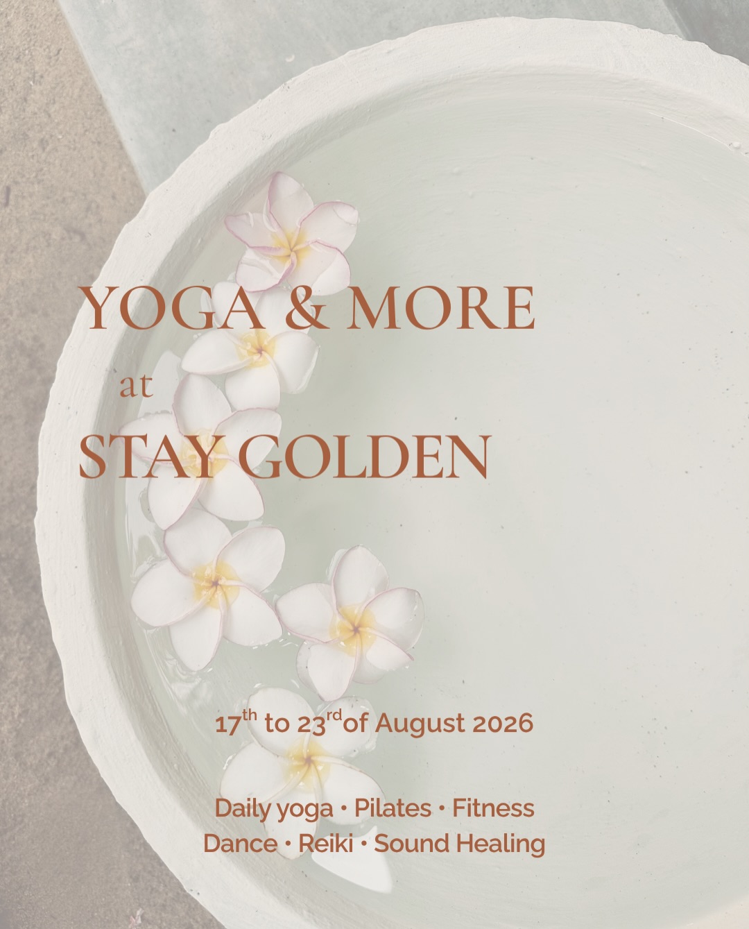 Yoga & Fitness at Stay Golden - 17–23 August.

A week of movement, strength and space to slow down.

This week’s programme includes daily yoga, Mat Pilates, Deep Work, Dance, Group Reiki and Sound Healing, with different practices throughout the day so you can choose what feels right.

From strong and energising to slow and grounding - there’s something for every kind of practice.

3,500 LKR drop-in · class passes available
No booking needed · all levels welcome
Pool access + wellness shot included

📍 Stay Golden Yoga, Arugam Bay

#yogaarugambay #arugambay #srilanka #pilatesarugambay #staygoldenarugam
