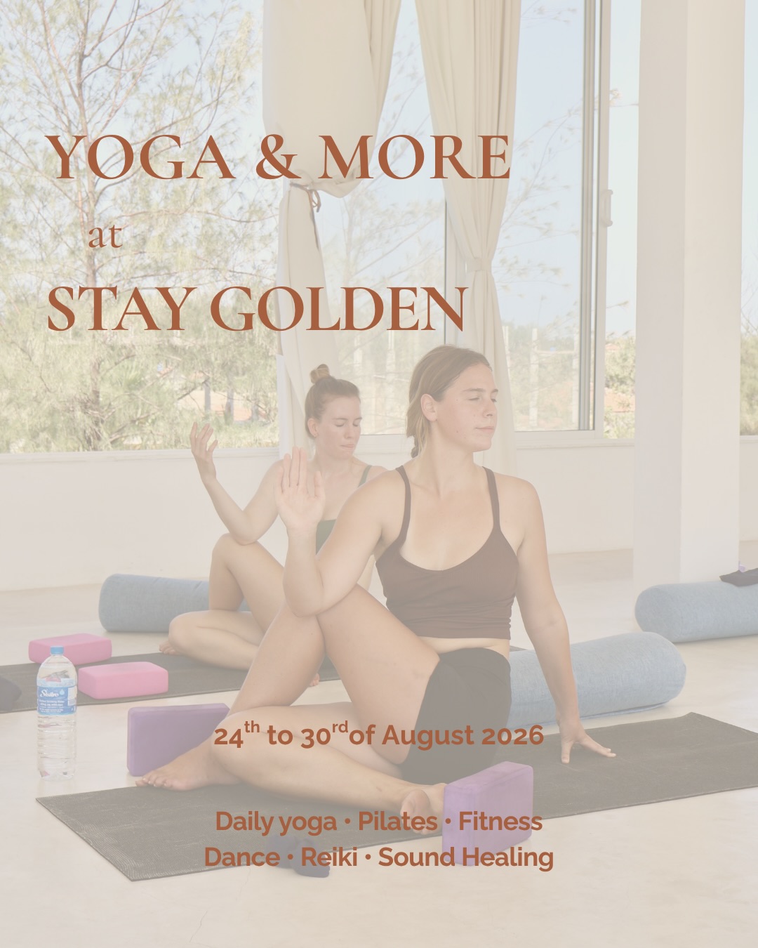 Yoga & more at Stay Golden · 24–30 August

A new week of movement, strength and slowing down at our ocean-view rooftop shala.

This week: Vinyasa Flow, Power Vinyasa, Hatha Flow, Slow Flow, Mat Pilates, Deep Work, Dance, Group Reiki and Sound Healing.

Come for the practice that fits your day - whether you want to move, build strength, stretch, dance or simply take some time to reset.

3,500 LKR drop-in · class passes available
No booking needed · all levels welcome
Mats & props included · 30 min pool access + wellness shot

📍 Stay Golden Yoga, Arugam Bay

#StayGoldenYoga #ArugamBay #YogaArugamBay #ArugamBayYoga #SriLankaYoga
