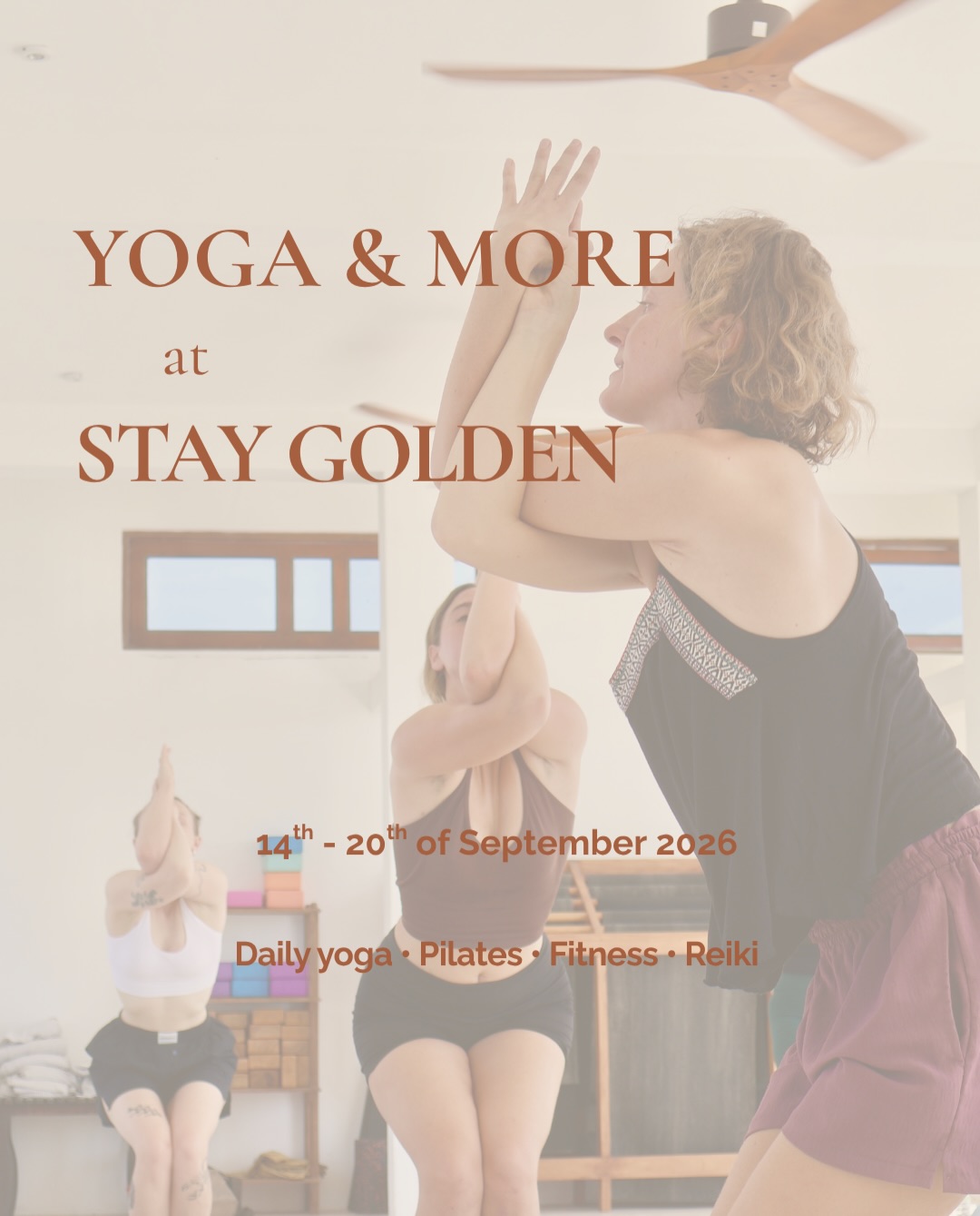 3 classes a day, all week long from 14th to 20th of September in Arugam Bay

Still keeping things moving at Stay Golden Yoga with a simple mix of 2 yoga classes + 1 fitness/Pilates session every day — with a few Reiki sessions woven into the schedule too.

From morning Slow Flow and Vinyasa to Mat Pilates, Deep Work and HIIT Vinyasa, there’s a good mix of ways to move, strengthen and reset while you’re in Arugam Bay.

14–20 September
3 classes daily · Ocean-view 2nd floor shala
3,500 LKR drop-in · Class passes available
Pool access + wellness shot included
No booking needed — just walk in.

Whether you want to keep your practice going while travelling or simply fit some movement into your day, come join us.

#yogaarugambay #arugambay #srilanka #staygoldenarugam #srilankayoga