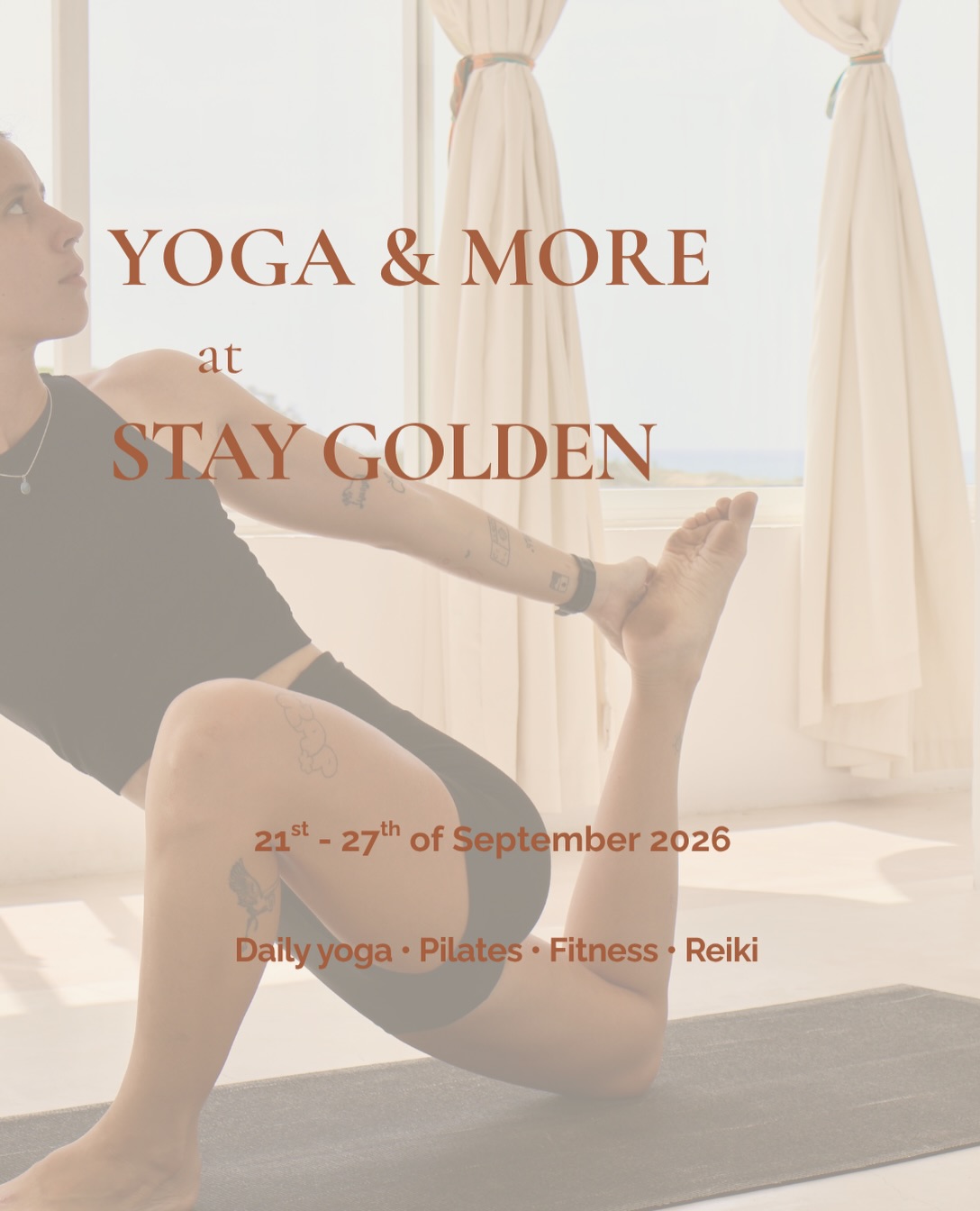 Come back to your breath. Come back to your body. 
Yoga schedule 21-27/09/2026 at Stay Golden in Arugam Bay. 

Your breath is the thread running through everything you do.

Through movement, stillness, strength and rest, you can use the breath to feel what is happening in the body - and create a little more space to reconnect with ourselves.

This week, we’re offering 3 classes every day:
2 yoga practices + 1 Pilates or fitness class, with different styles and teachers throughout the week.

Slow Flow when you need to soften.
Vinyasa when you want to move.
Power and HIIT when you want to challenge yourself.
Pilates and Deep Work to build strength and awareness.
And Group Reiki on Tuesday & Friday evenings when it’s time to slow all the way down.

21–27 September · Stay Golden Yoga, Arugam Bay
3 classes daily · all levels welcome
3,500 LKR drop-in · class passes available
Ocean-view rooftop shala · pool access · wellness shot included

Walk in anytime. No booking needed.

Breathe. Move. Feel. Reconnect.

#staygoldenarugam #arugambay #yogasrilanka #yogaarugambay #pilatesarugambay